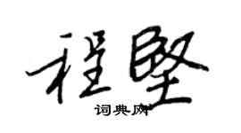 王正良程堅行書個性簽名怎么寫