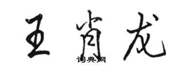 駱恆光王肖龍行書個性簽名怎么寫