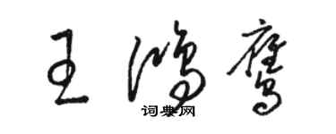 駱恆光王鴻鷹草書個性簽名怎么寫