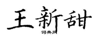 丁謙王新甜楷書個性簽名怎么寫