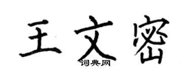 何伯昌王文密楷書個性簽名怎么寫