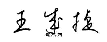 梁錦英王成捷草書個性簽名怎么寫