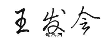 駱恆光王發會行書個性簽名怎么寫