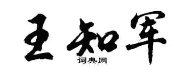 胡問遂王知軍行書個性簽名怎么寫
