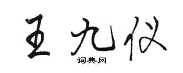 駱恆光王九儀行書個性簽名怎么寫