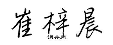 王正良崔梓晨行書個性簽名怎么寫
