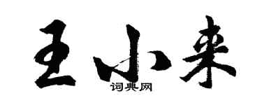 胡問遂王小來行書個性簽名怎么寫
