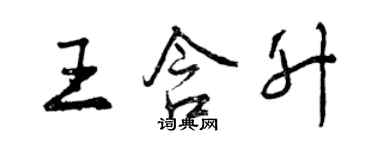 曾慶福王含升行書個性簽名怎么寫