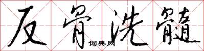 反骨洗髓怎么寫好看