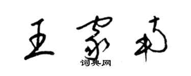 梁錦英王家南草書個性簽名怎么寫