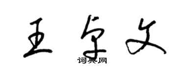 梁錦英王卓文草書個性簽名怎么寫