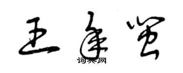 曾慶福王年閩草書個性簽名怎么寫