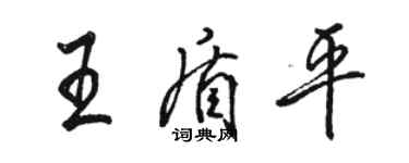 駱恆光王盾平行書個性簽名怎么寫