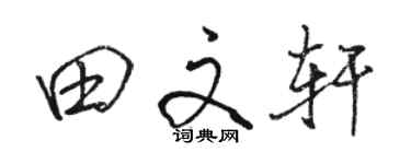 駱恆光田文軒行書個性簽名怎么寫