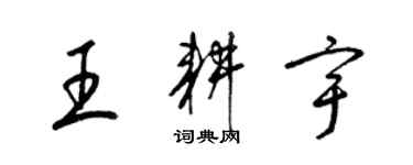 梁錦英王耕宇草書個性簽名怎么寫