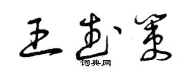 曾慶福王武策草書個性簽名怎么寫