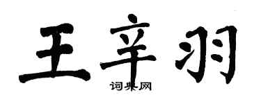 翁闓運王辛羽楷書個性簽名怎么寫