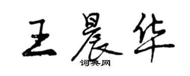 曾慶福王晨華行書個性簽名怎么寫