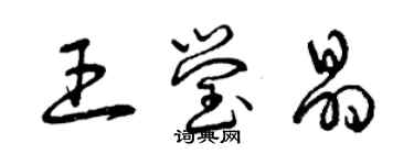 曾慶福王瑩晶草書個性簽名怎么寫