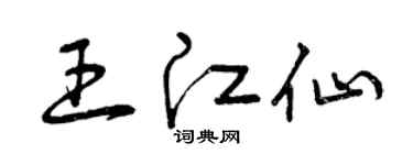 曾慶福王江仙草書個性簽名怎么寫