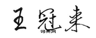 駱恆光王冠來行書個性簽名怎么寫