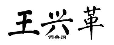 翁闓運王興革楷書個性簽名怎么寫