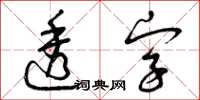 曾慶福透字草書怎么寫