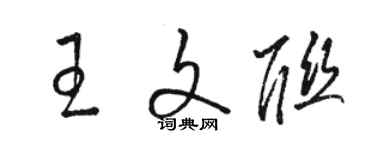 駱恆光王文聯草書個性簽名怎么寫