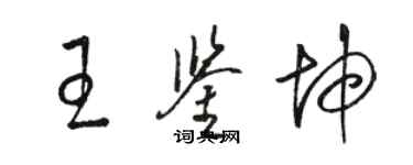 駱恆光王鑑坤草書個性簽名怎么寫