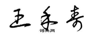 曾慶福王禾壽草書個性簽名怎么寫