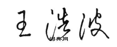 駱恆光王浩波草書個性簽名怎么寫