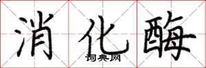 荊霄鵬消化酶楷書怎么寫