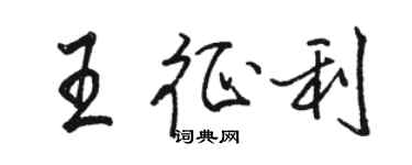 駱恆光王征利行書個性簽名怎么寫