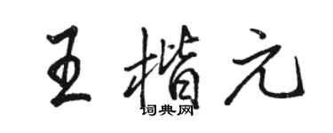 駱恆光王楷元行書個性簽名怎么寫
