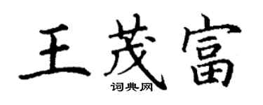 丁謙王茂富楷書個性簽名怎么寫