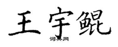 丁謙王宇鯤楷書個性簽名怎么寫