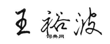 駱恆光王裕波行書個性簽名怎么寫