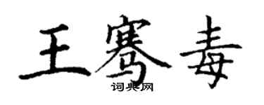 丁謙王騫毒楷書個性簽名怎么寫