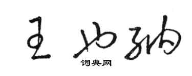 駱恆光王也納草書個性簽名怎么寫