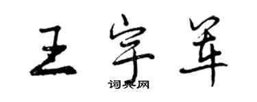 曾慶福王宇軍行書個性簽名怎么寫