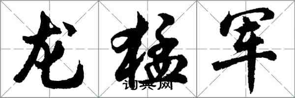 胡問遂龍猛軍行書怎么寫