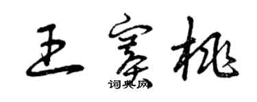 曾慶福王賽桃草書個性簽名怎么寫