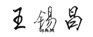 駱恆光王錫昌行書個性簽名怎么寫