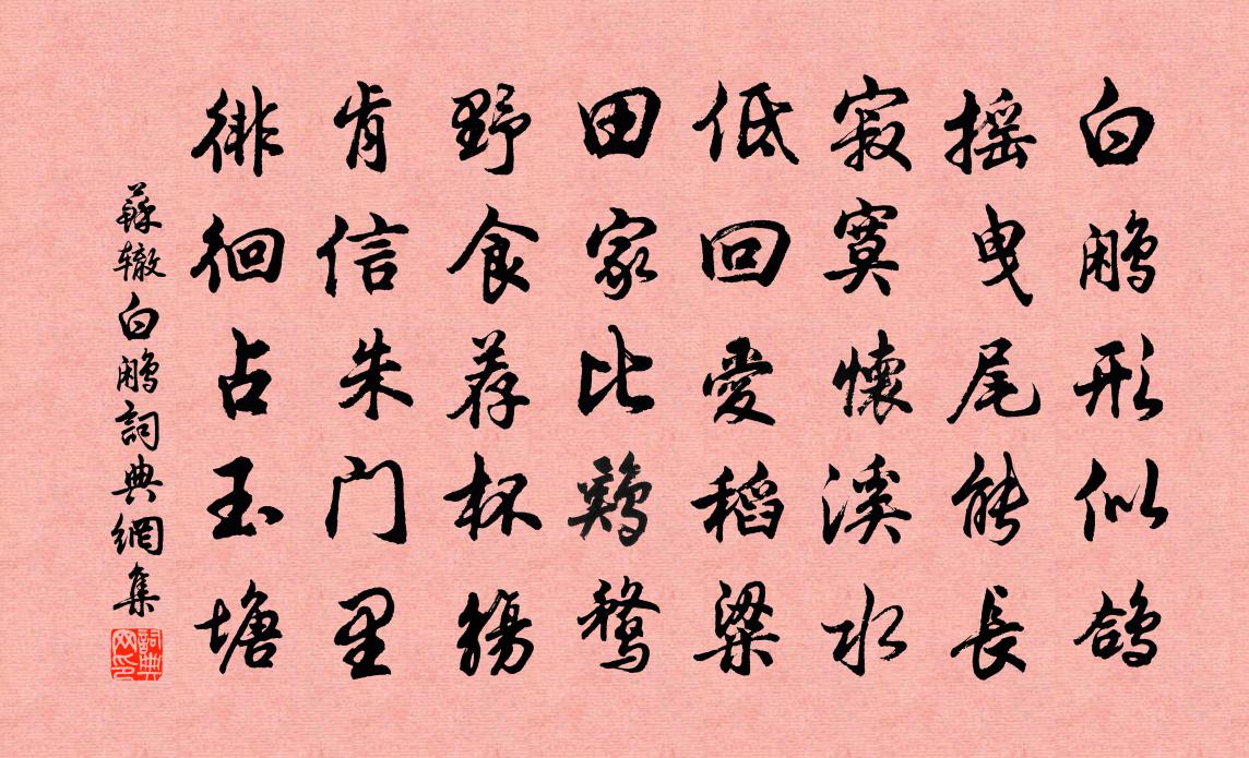 蘇轍白鷳書法作品欣賞