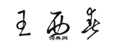 駱恆光王西春草書個性簽名怎么寫