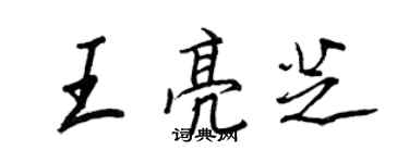 王正良王亮芝行書個性簽名怎么寫