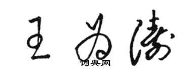 駱恆光王為濤草書個性簽名怎么寫