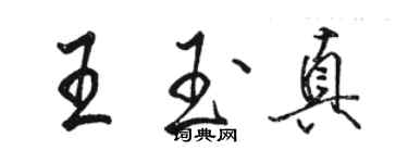 駱恆光王玉真行書個性簽名怎么寫