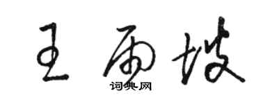 駱恆光王雨坡草書個性簽名怎么寫