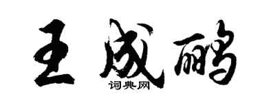胡問遂王成鸝行書個性簽名怎么寫